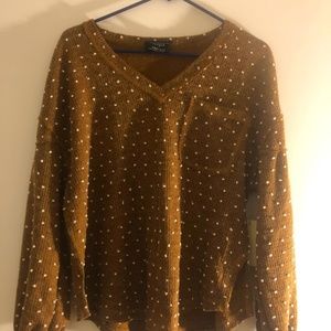 Flower and Feather Brown Dot Sweater